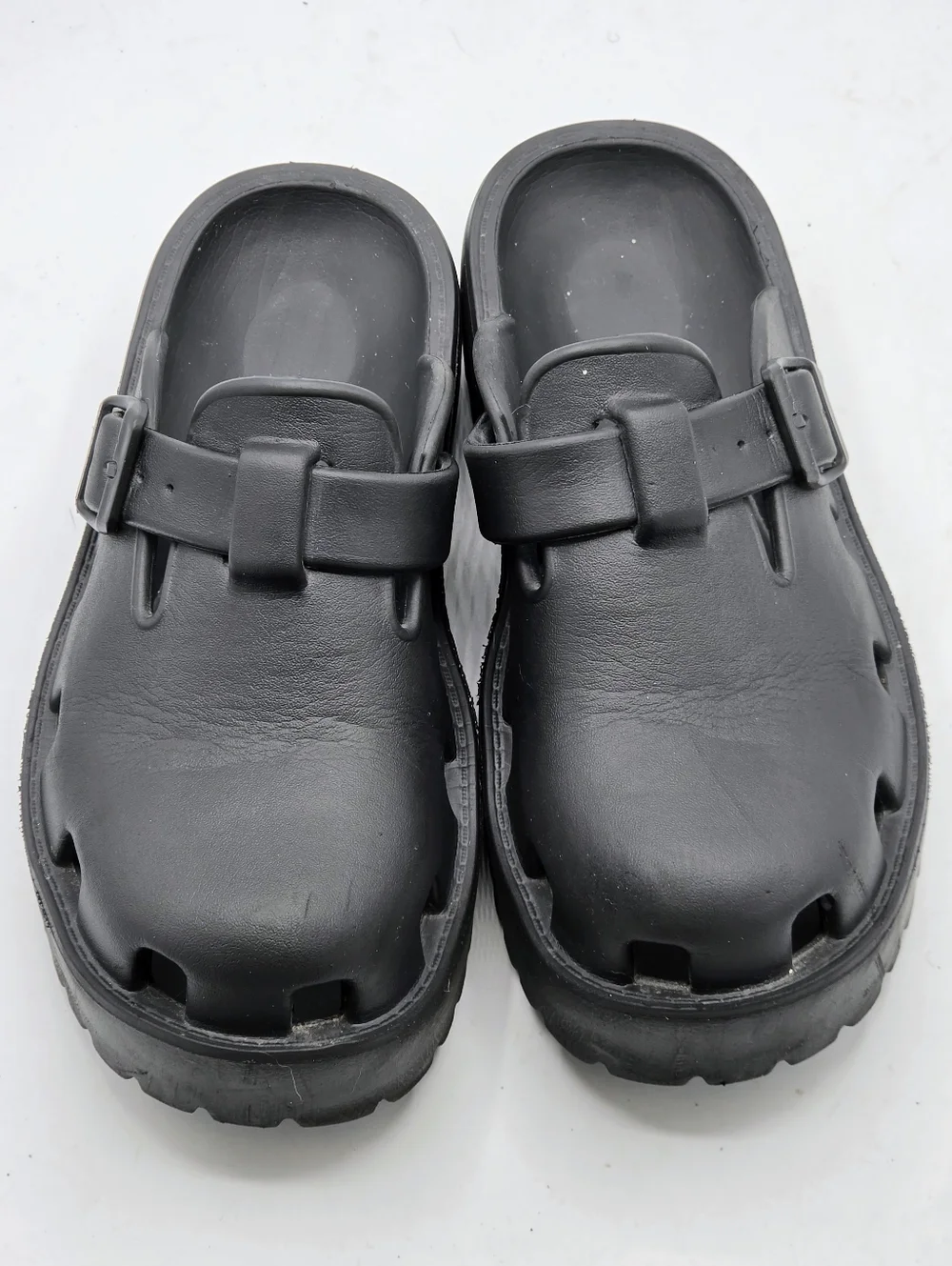 Free People Black Rubber Platform Buckle Clogs EU 37 / US 6 - Picture 14 of 16